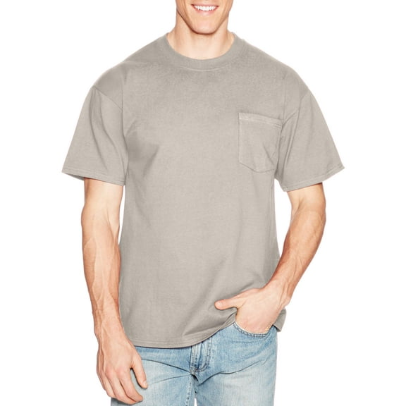 Hanes Men's Premium Beefy-T Short Sleeve T-Shirt With Pocket, Up to Size 3XL