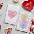 thumbnail image 3 of qefuia Pink Sugar Heart Love Valentine''s Kitchen Towels Dish Towels, 18x26 Inch Farmhouse Anniversary Wedding Decoration Hand Towels Set of 2, 3 of 6