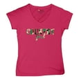 thumbnail image 5 of Country Girl Camo Women's V-Neck T-shirt Small Town Cowgirl Farm Life Military, 5 of 7