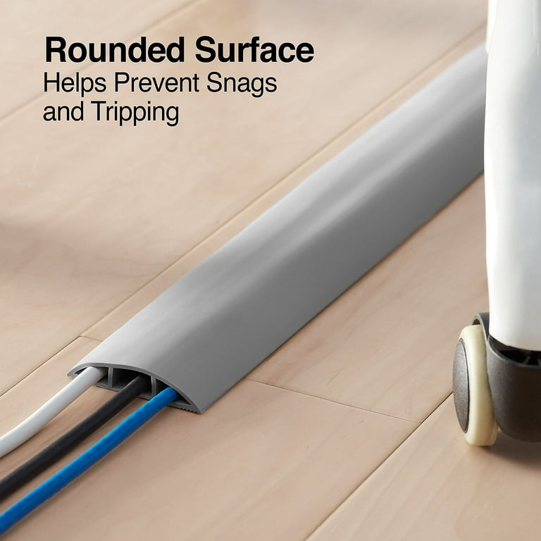 GREY FLOOR CORD COVER W/ADHESIVE TAPE - 6