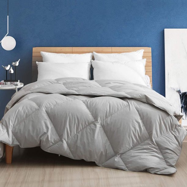 Dafinner Full Size Down Alternative Comforter – 100% Cotton Cover, Ultra-Soft, Breathable, All-Season Medium Warmth (82"x86", White)