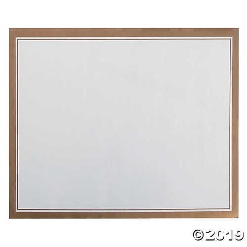 White with Gold Trim Paper Placemats