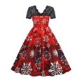 thumbnail image 3 of Vestido de fiesta de Navidad para mujer, vestido Vintage de encaje de manga corta para invierno, ropa de noche de Navidad elegante 2022, 3 of 5