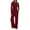 Wine, variant on Casual 2 Piece Sets for Women Fall Womens Two Piece Outfits Fall Dressy Fashion Woman Round Neck Solid Ruched Long Sleeve Blouse +Long Pants Elastic Waist Sets