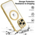 thumbnail image 6 of For Apple iPhone 14 Pro Max (6.7") Magnetic Hybrid Clear Plating Chrome & Camera Protection Compatible with Magsafe Phone Case Cover by Xpression - Gold, 6 of 7