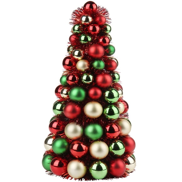 Mini mesa con forma de árbol de Navidad GNFlus de 16 pulgadas con 94 adornos