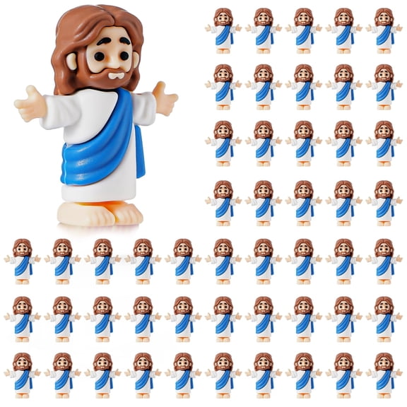 QHUDLV 50 Pcs Mini Jesus Figures Little Christ Figures Christ Toys to Hide and Seek Sunday School Religious Party Favors Gift for Easter Egg Stuffers