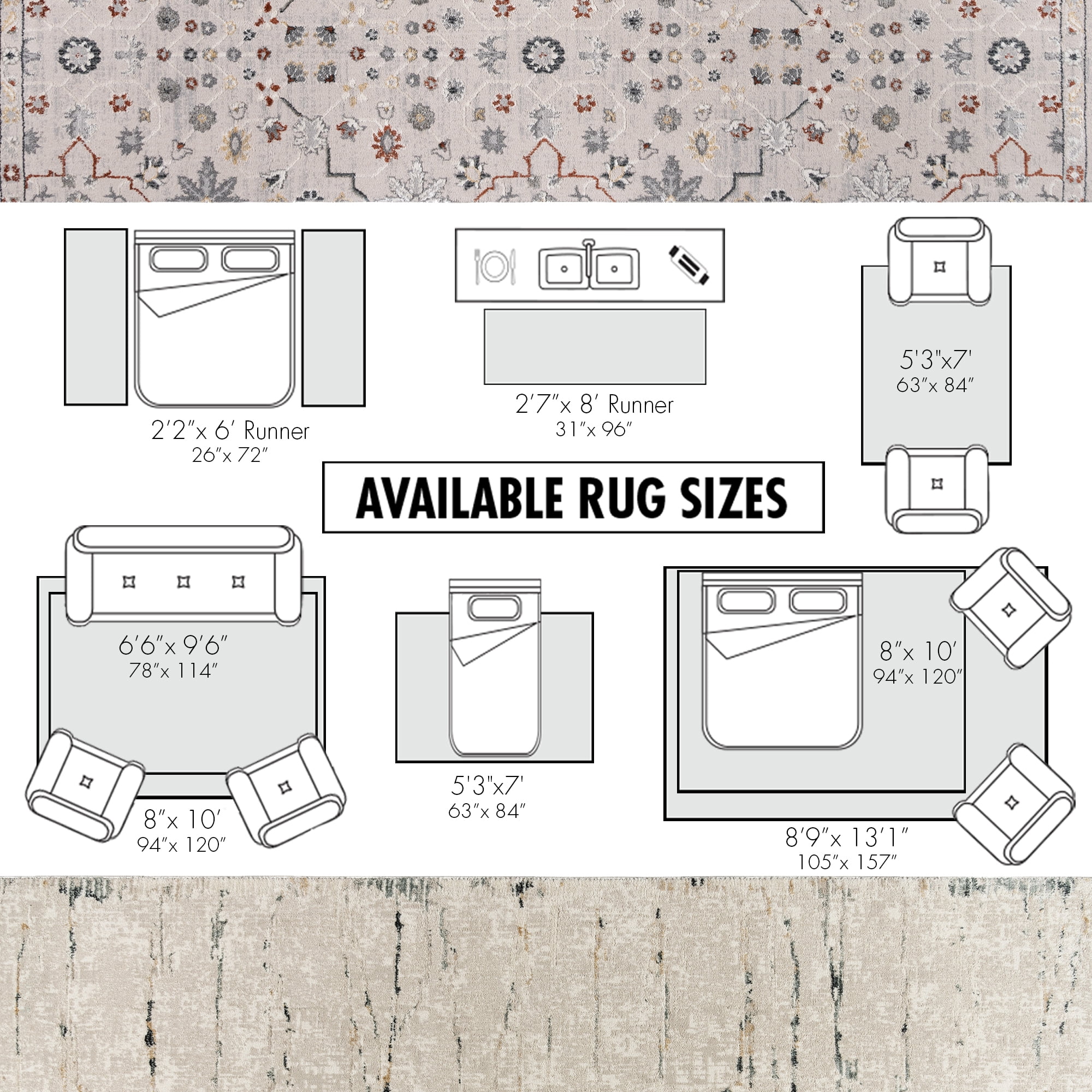 Gertmenian Trevi Vania Modern/Contemporary Geometric Cream Indoor Area Rug, 2x8 Runner