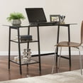 thumbnail image 1 of Southern Enterprises Abadda Metal/Glass Sawhorse/A-Frame Writing Desk, Black, 1 of 9
