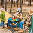 thumbnail image 3 of ARMOR CASTLE Mesa de camping plegable, mesa de picnic portátil al aire libre, mesa de campamento cuadrada ligera con 4 portavasos integrados, cesta de alimentos y bolsa de viaje para barbacoa, playa,, 3 of 5