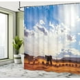 thumbnail image 5 of Ambesonne Western Shower Curtain, Horse Valley Sky View, 69"Wx70"L, Cream Blue, 5 of 5