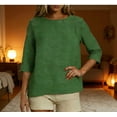 thumbnail image 2 of Sentmoon Hauts d'Entraînement pour Femmes T-Shirt pour Femmes T-Shirt à Col Rond pour Femmes et Haut Ample à Manches Courtes en Lin Tendance pour Détente et Sommeil Vert m, 2 of 7