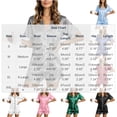 thumbnail image 3 of hoksml Women’s Satin Pajama Set Short Sleeve Button Down Top with Elastic Waist Shorts Breathable Sleepwear Lounge Set for Women, 3 of 7