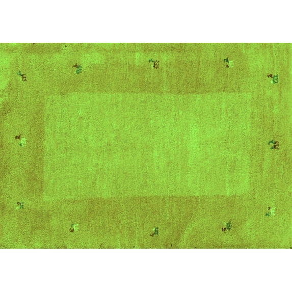 Ahgly Company Indoor Rectangle Abstract Green Contemporary Area Rugs, 4' x 6'