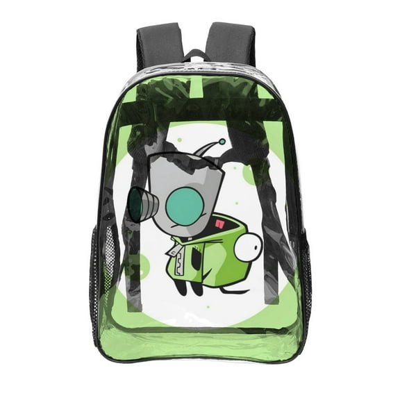 Invader Zim Pattern Transparent Backpack Lightweight And fashionable Showcasing Personality And Leading The Trend
