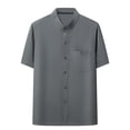 thumbnail image 2 of pstuiky camisetas de manga corta para hombre, Camisa informal de manga corta, cuello alto, lisa y cómoda para hombre camisetas de hombre l, 2 of 3