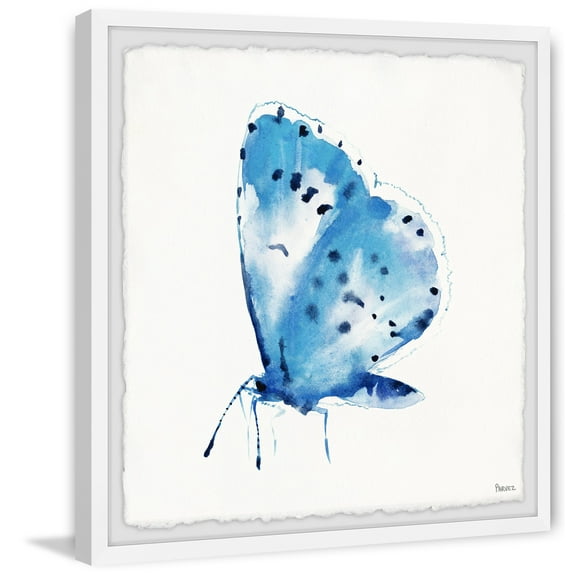 Parvez Taj "Big Blue Butterfly" Framed Painting Print