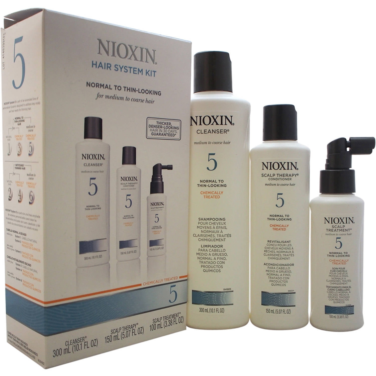Nioxin Nioxin Hair System Kit 5 Cleanser 10oz , Therapy 5oz and