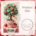 thumbnail image 2 of Heart-shaped Love Banner Bird Design Welcome Display Red Plaid Pink Theme Romantic Backdrop for Valentine's Day Wedding Reception Welcome Party, 2 of 9