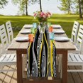 thumbnail image 4 of Table Runners 72 Inches Long Dress Scarves, Yellow Black Stripes Farmhouse Kitchen Table Runner, Coffee Tablerunners, Modern Grey Ombre Abstract Striped 14x72 Inch, 4 of 9