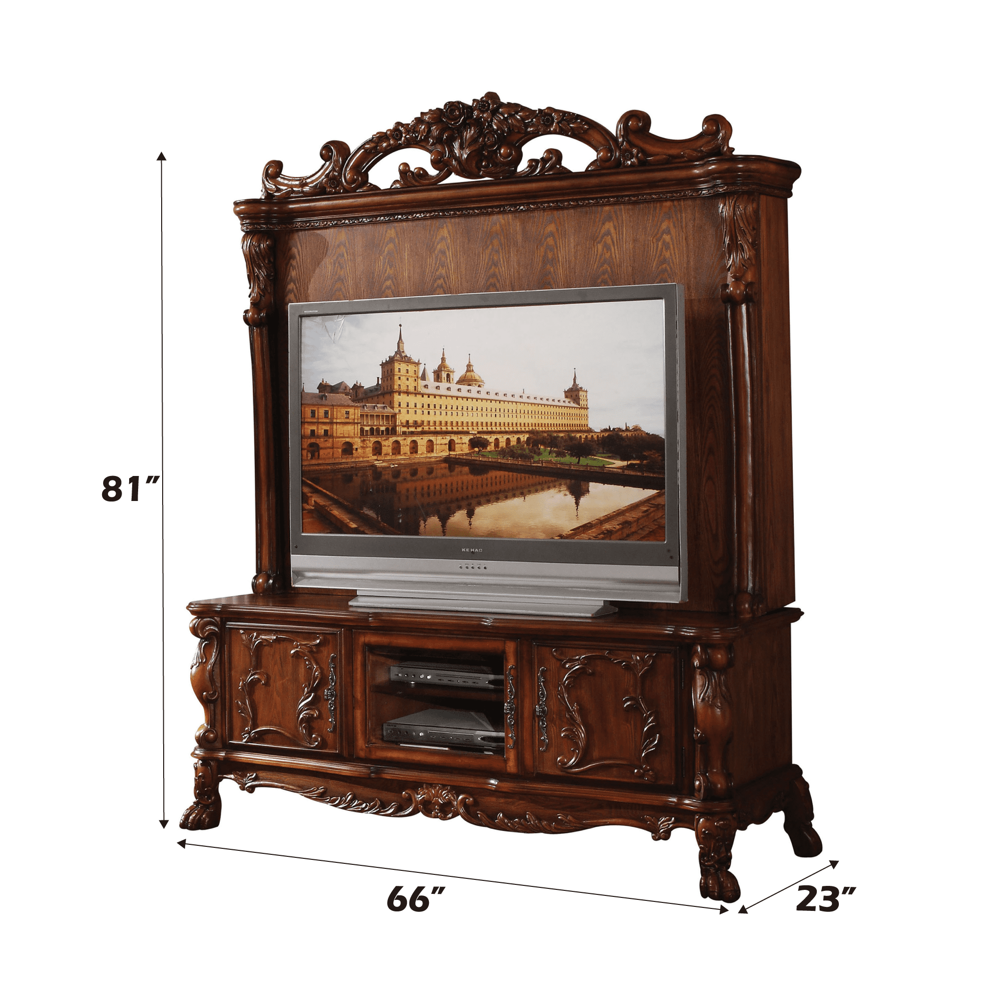 Acme Furniture Dresden Entertainment Center, Cherry Oak
