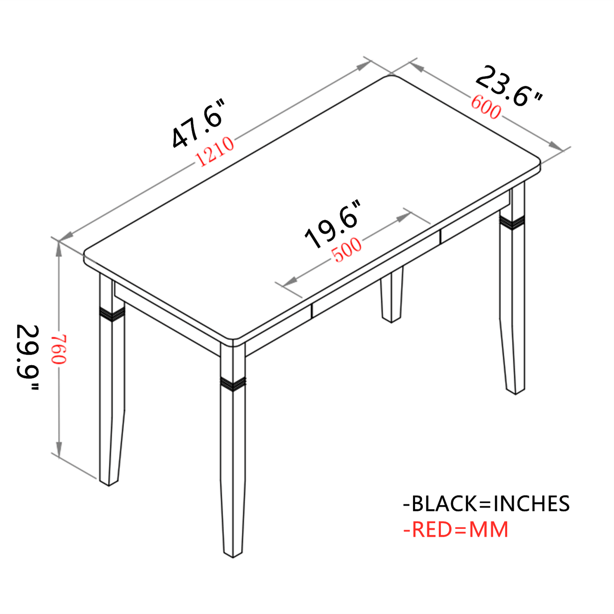 Resenkos Modern Wood Writing Desk with Drawer, Home Office PC Laptop Study Table, White 47 inch