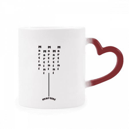 

Martini With Its Cup Heat Sensitive Mug Red Color Changing Stoneware Cup