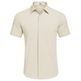 thumbnail image 2 of COOFANDY Men Short Sleeve Button Down Big and Tall Summer Beach Shirt Untucked Textured Wedding Trendy Lightweight Shirt, 2 of 7