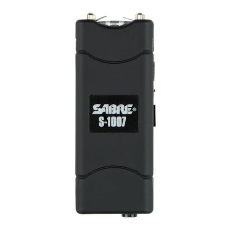 - SABRE Compact Stun Gun with LED Flashlight (Rechargeable) - Strong Pain-Inducing Model for Self-Defense with Wrist Strap, Holster, Warranty & Free Training Video