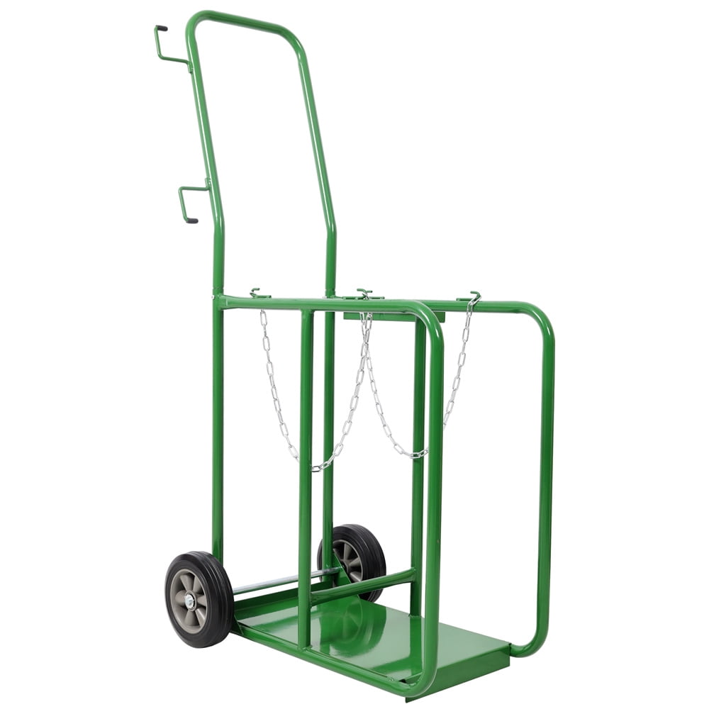 440lbs capacity Cylinder Cart, Welding Cylinder Hand Truck, Large Dual Oxygen Tank 9.5" Cart Dolly With 8-Inch Solid Rubber Wheels