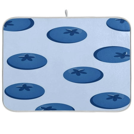 

Dish Drying Mat Multi-functional Absorbent Kitchen Drying Mat Foldable Drying Mat for Kitchen Drainer Rack 16 x18 Blueberry