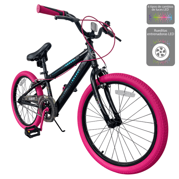 Bicicleta Infantil Kubor NEON Rodada 20 Rosa