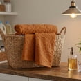 thumbnail image 4 of Sm:)e 2PC Dahlia three Dimensional Floral Jacquard Towel 13x30 Inches, 100% Cotton Quick-Dry High Absorbency Luxury Bath Towel, Camel, 4 of 8
