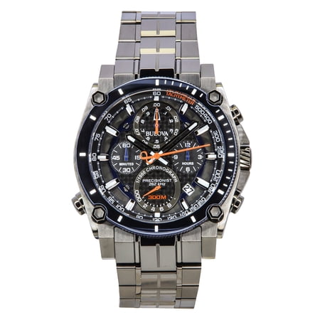 Bulova Icon Precisionist Chronograph Stainless Steel Grey Dial Quartz Divers 98B343 300M Mens Watch