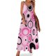 thumbnail image 1 of Vestido sin mangas con círculos y óvalos geométricos modernos de mediados de siglo en color rosa fucsia Vestido femenino, 1 of 7