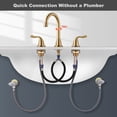 thumbnail image 5 of Gold Bathroom Faucet, WOWOW 8 Inch Widespread Bathroom Faucet 3 Hole, 2 Handles Bathroom Sink Bathroom with Drain Assembly, Brushed Gold Faucet for Bathroom Sink, 5 of 7