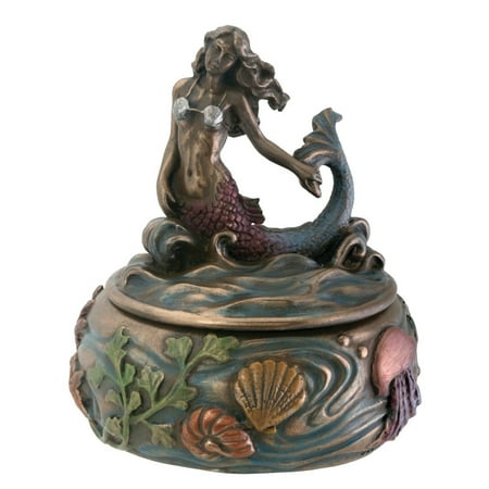 Jewel Jewelry Gift Trinket Box - Mermaid in the Ocean Jewelry Trinket Box Storage Container Beach Decoration New