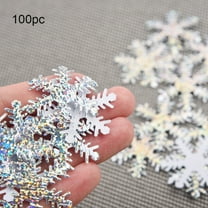 JHEHF Glitter Snowflake Confetti Christmas Decorative Winter Table Centerpiece Party Supplies DIY Craft for Xmas Birthday Party Wedding Home Decoration 100PCS