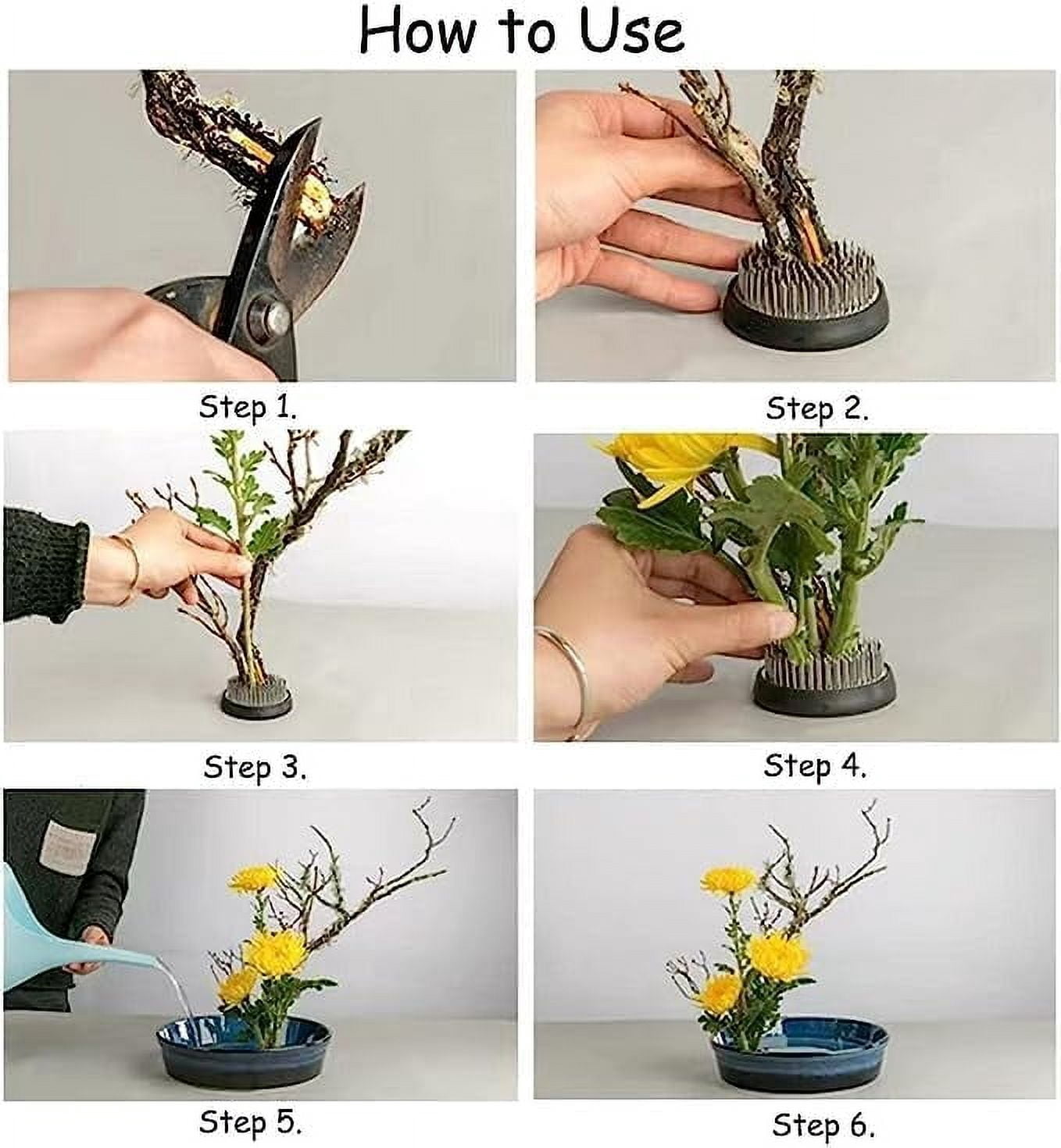 ABCISI Flower Frogs for Flower Arrangements Supplies, Japanese Flower Arranging Ikebana Kenzan, Pin Frogs for Flowers Holder with Rubber Base Flower Fixed Tools(2.76inch)