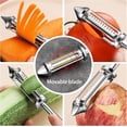 thumbnail image 2 of 2 Pack 3 in 1 Potato Peeler, Multifunctional Kitchen Fruit Vegetable Peeler, Premium Sharp Stainless Steel Blade, Ergonomic Non-slip Black Handle, 2 of 5