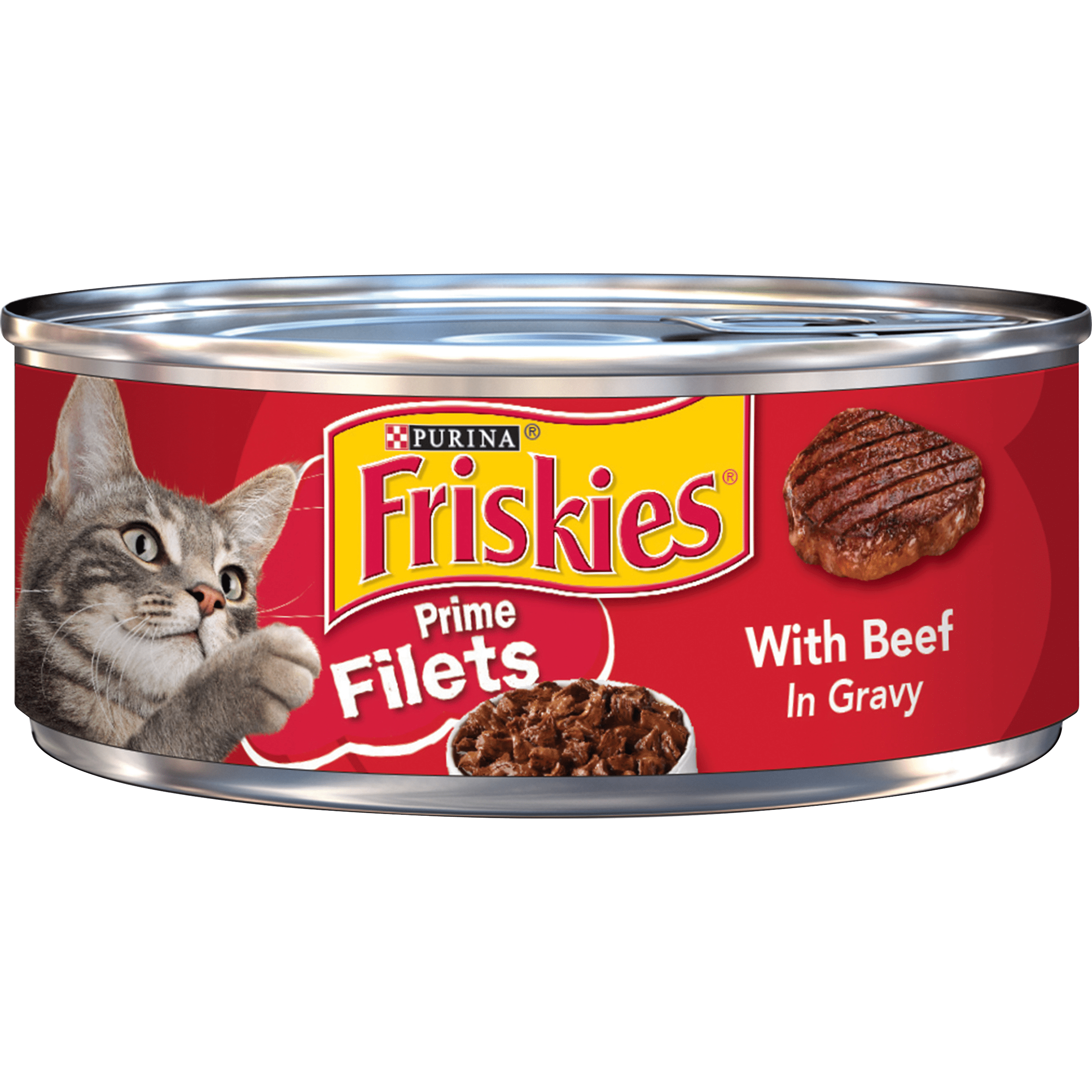 (24 Pack) Friskies Gravy Wet Cat Food, Prime Filets With Beef in Gravy