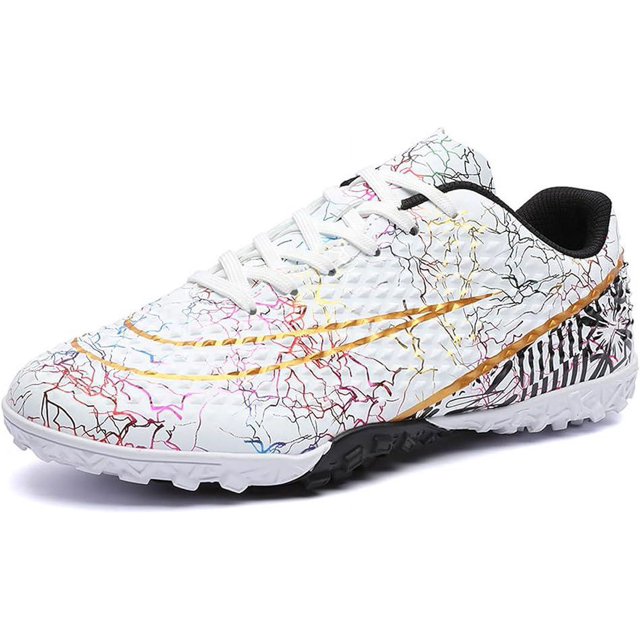 Breathable Professional High Top Football Shoes, Elastic Waist Closure, Suede Sole and Ruffle Fabric for All Seasons