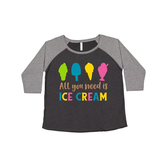 Inktastic All You Need is Ice Cream, Ice Cream Cone, Sundae Women's Plus Size T-Shirt