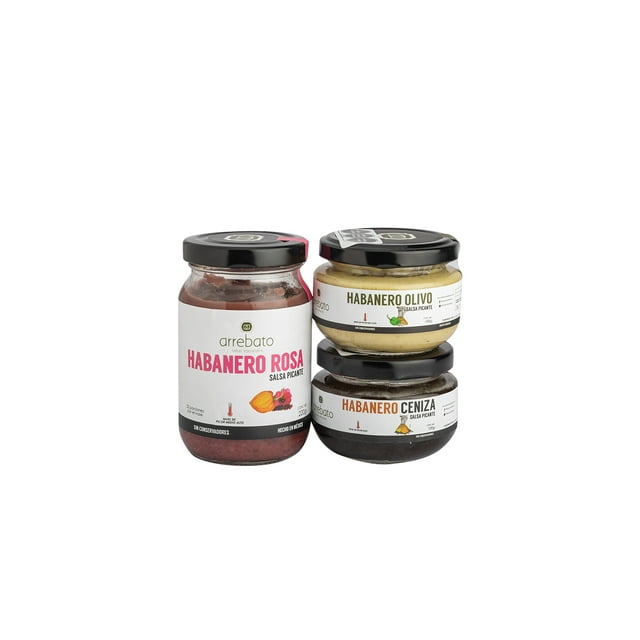 Salsa Habanero Arrebato 3 pack Habanero Rosa 220g Habanero Ceniza 100g Habanero Olivo 100g