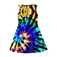 thumbnail image 4 of Renewold Novelty Tank Top Dress Loose Knee Length Sleeveless Sundress for Toddle Rainbow Whilpool Tie Dye Self Cultivation Dresses Teen Girls Outfits Size 5-6, 4 of 6