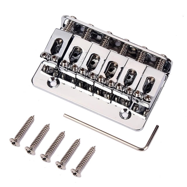 Methold 6 cuerdas 65MM Metal fijo sillín de cola dura puente carga guitarra cola para guitarra eléctrica accesorio cromado Cables de audio/vídeo