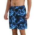 thumbnail image 2 of Kdxio Blue Lightning Pattern Mens Casual Shorts - Drawstring Summer Beach Sports Shorts for Men, 2 of 9