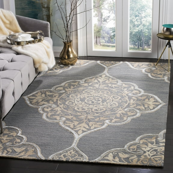 Safavieh Dip Dye Peregrine Floral Area Rug, Slate/Beige, 9' x 12'