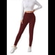 thumbnail image 3 of Leggings de Cintura Alta y Gruesos para Mujer: Pantalones de Yoga, Ciclismo y Entrenamiento con Control de Abdomen Sin Transparencias. Vino Tinto S, 3 of 8