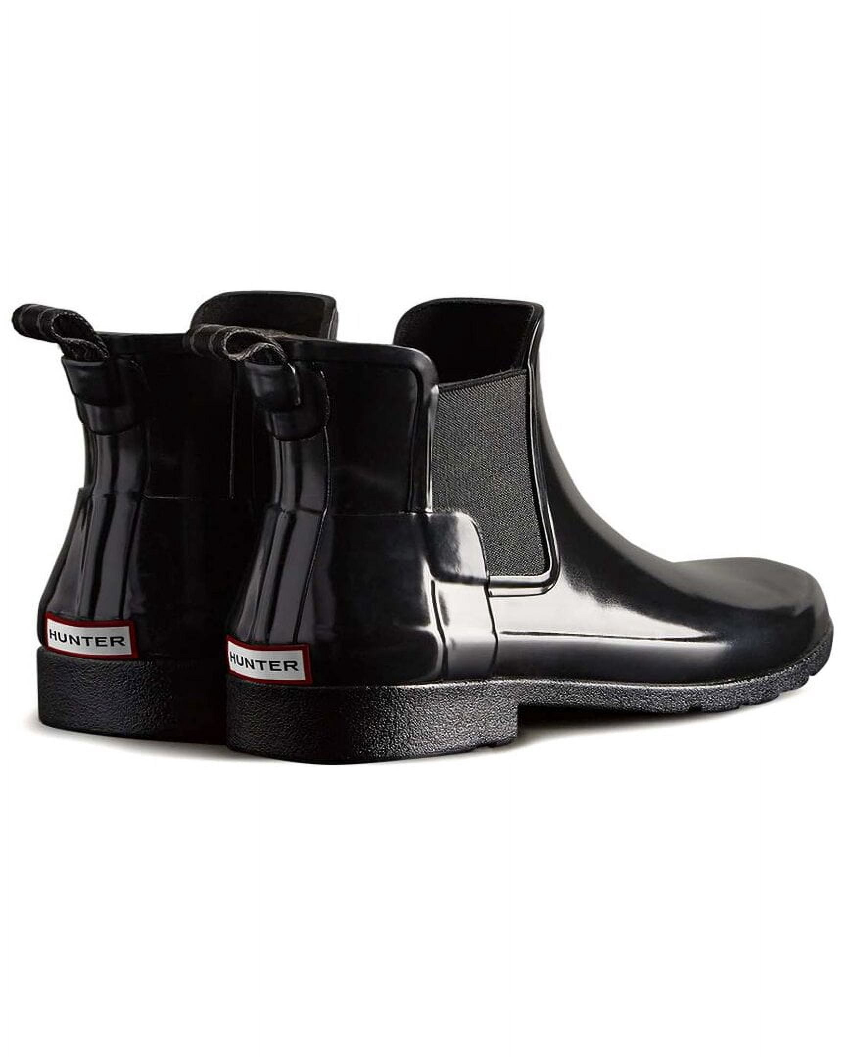 HUNTER W REFINED CHELSEA GL WOMEN RAIN BOOTS - Black / Black Charcoal / 6